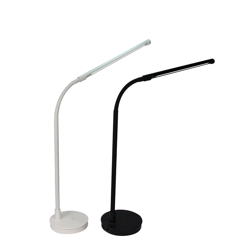 518 LED Desk Lamp Black Table Light Metal LED Reading Light with Flexible Gooseneck Eye Care Daylight Light